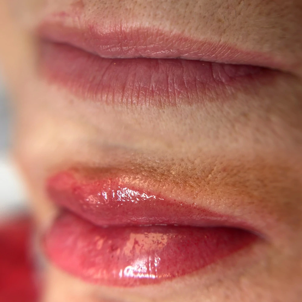 Rtěnková metoda tetování rtů nebo  stínovà technika 